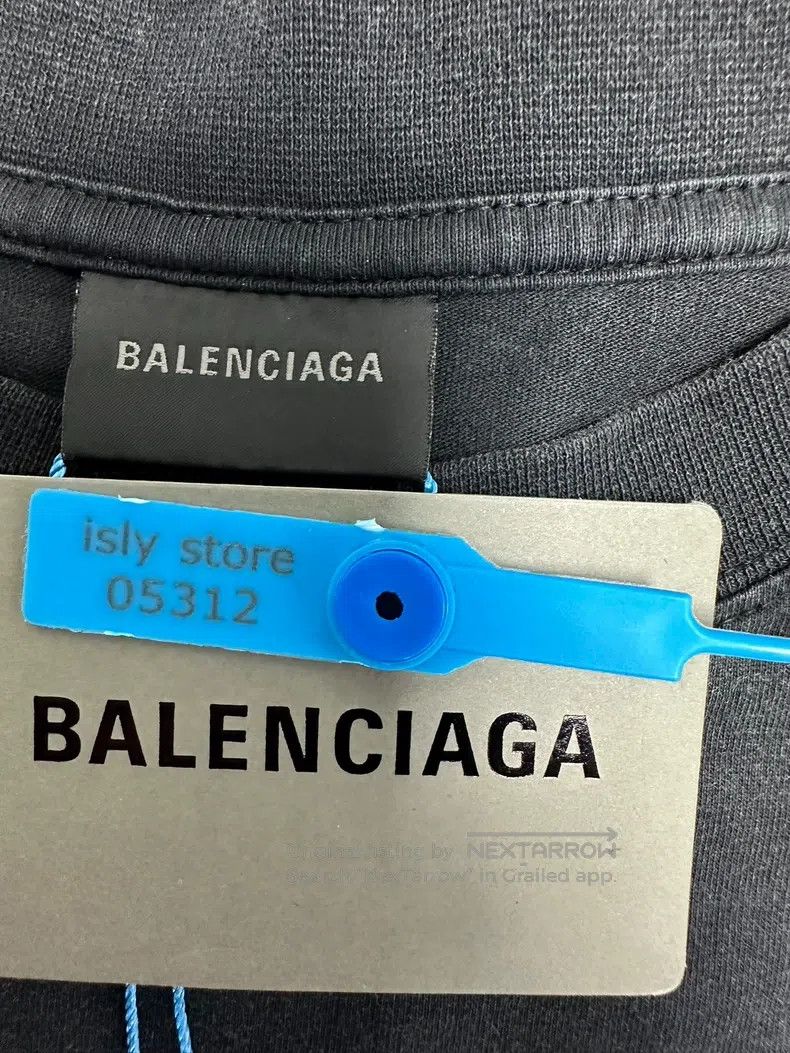 Balenciaga Balenciaga Washed Cotton Crewneck Dry Knit Size US XL / EU 56 / 4 - 4 Thumbnail