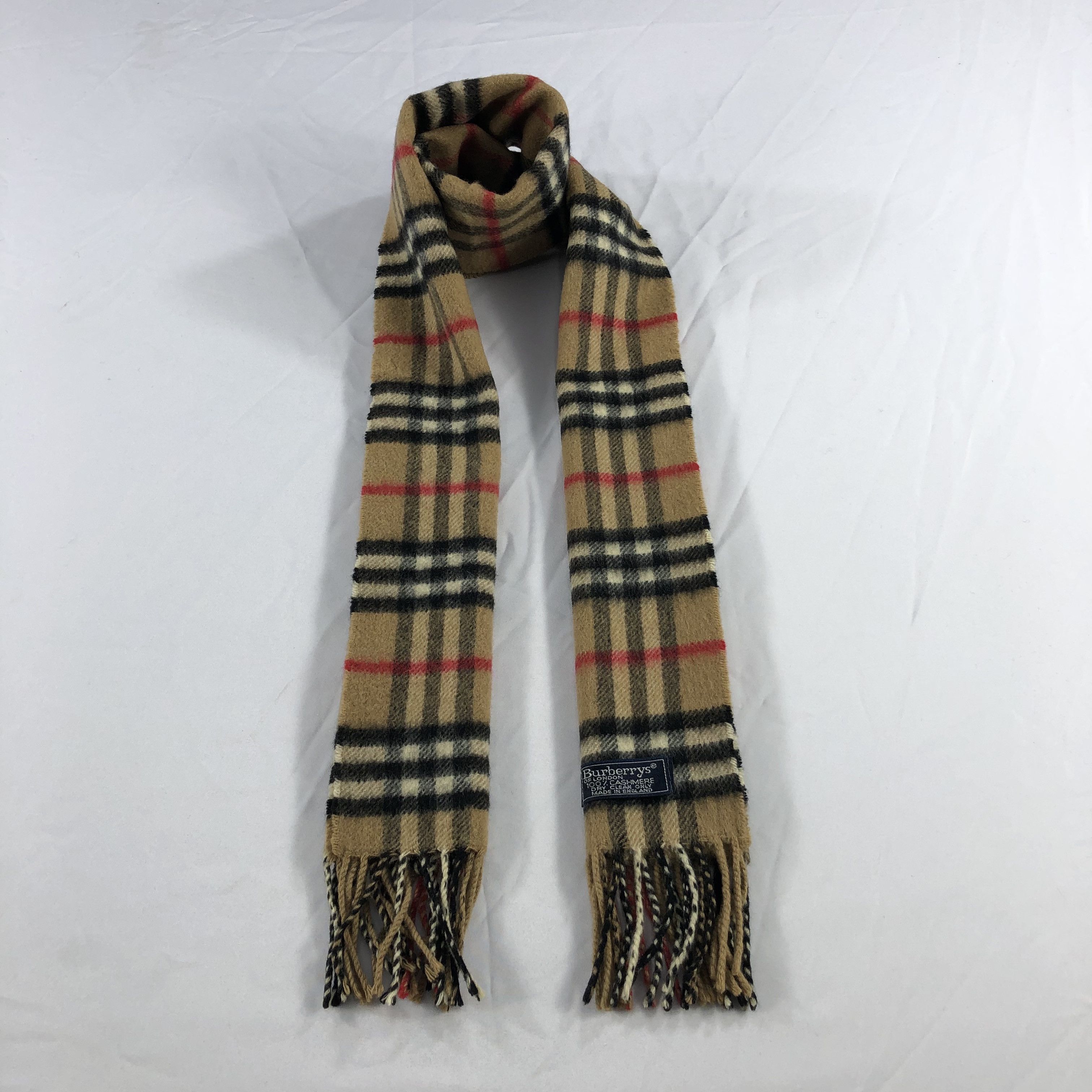 Burberry Burberrys Nova Check Tan Cashmere Scarf Muffler V914 Size ONE SIZE - 1 Thumbnail