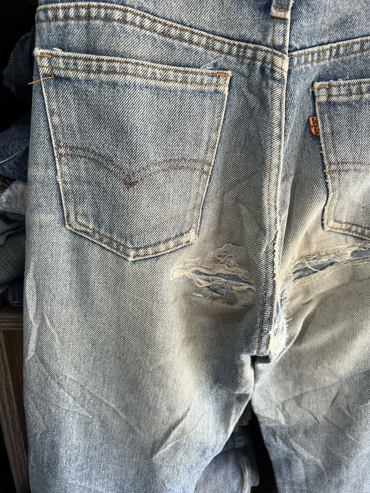 Levi's Vintage Clothing 🔥Vintage Levis Distressed Denim Made in Usa Size US 29 - 13 Thumbnail