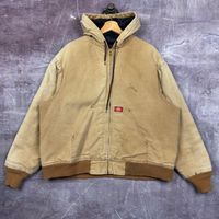 90s Tan Dickies Hooded Active Style Work Jacket XL 2354