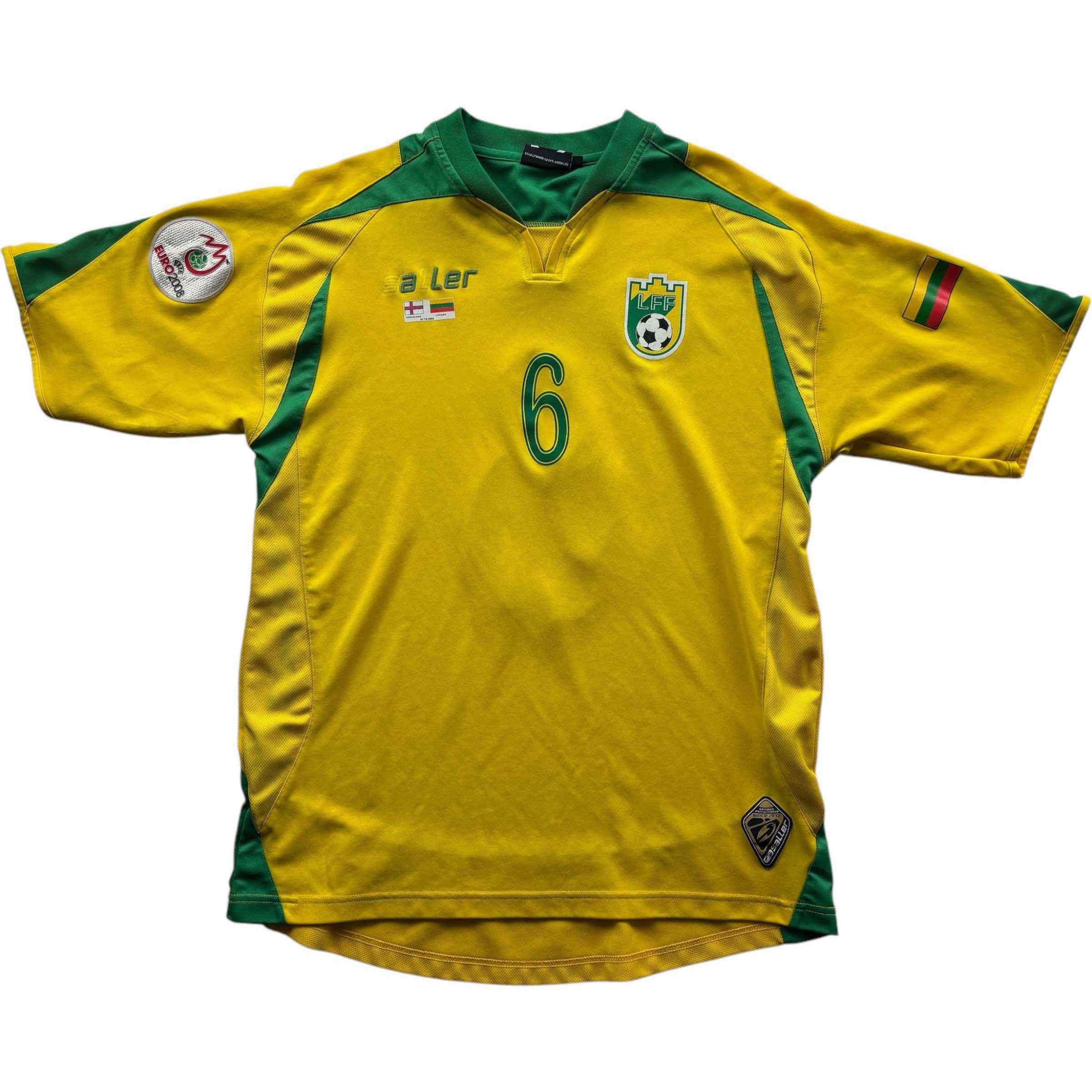 MATCH WORN Lithuania 2006 Saller #6 football jersey L/XL