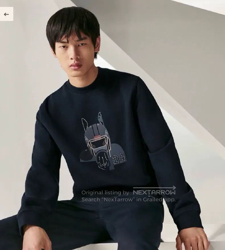 Hermes Hermes Navy blue animal and number print sweatshirt Size US L / EU 52-54 / 3 - 9 Thumbnail