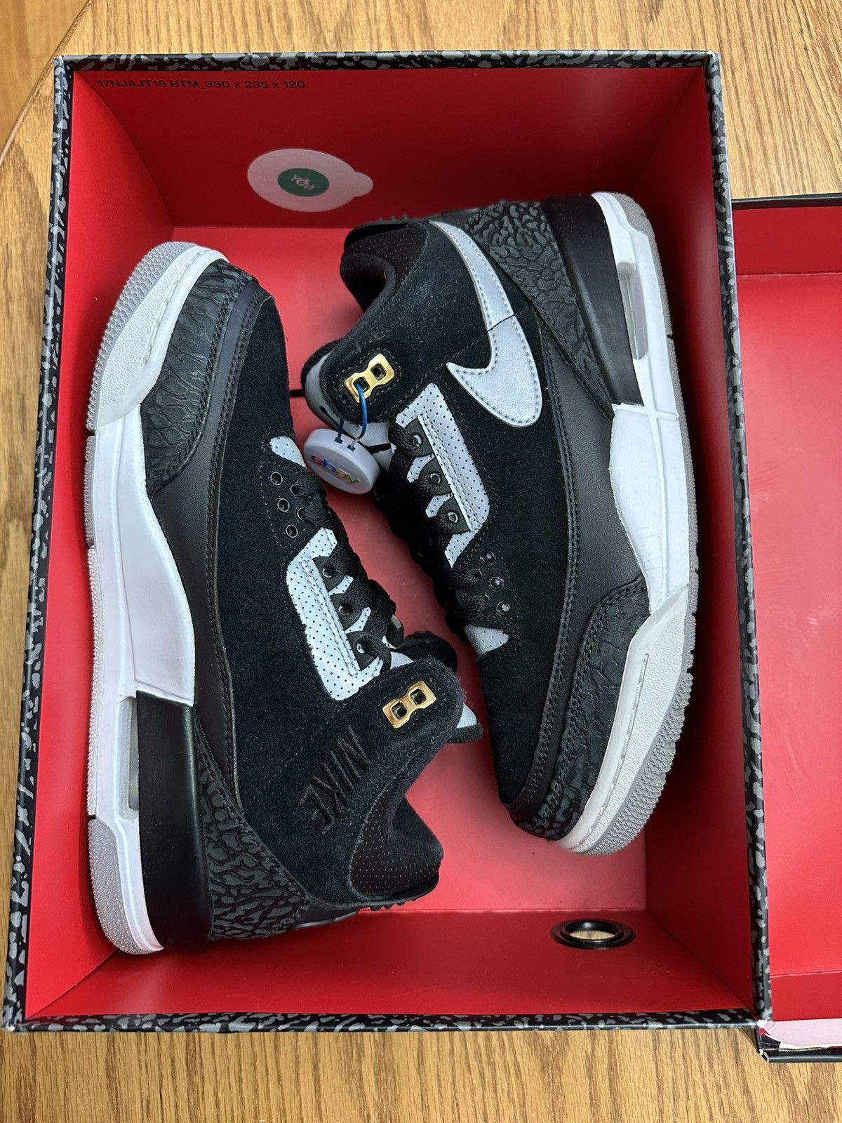 Nike Jordan3 Black Tinker Hatfield Size US 7.5 / EU 40-41 - 1 Thumbnail