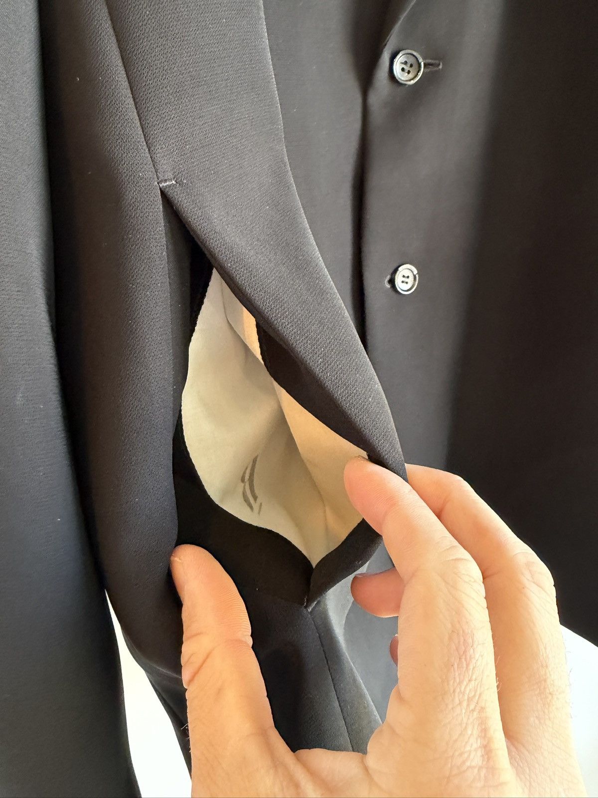 N.Hoolywood N.HOOLYWOOD JK06-095 BOXY SUIT JACKET BLACK Size 44R - 4 Thumbnail