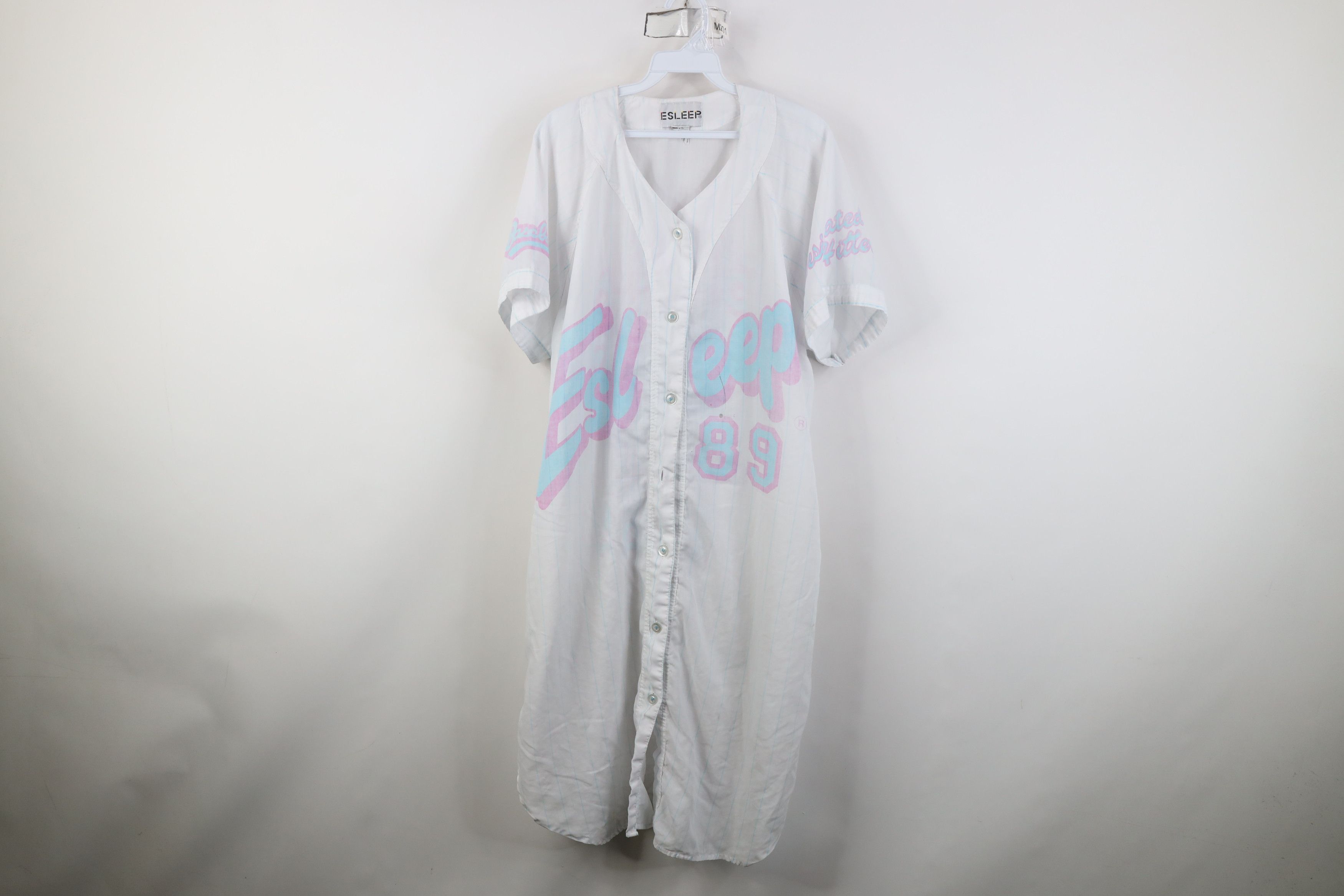 Vintage Vintage 80s Streetwear Night Gown Sleep Baseball Jersey Size XXL / US 16-18 / IT 52-54 - 1 Thumbnail