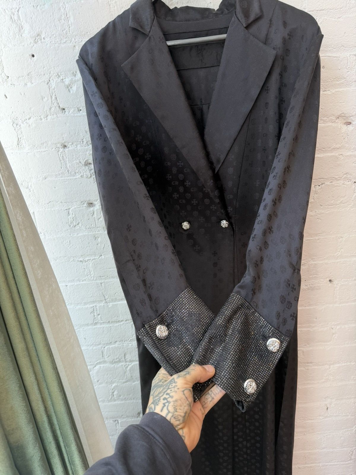 Chrome Hearts Chrome Hearts COUTURE MADE FRANCE SILK CRYSTAL JACKET Size US L / EU 52-54 / 3 - 7 Thumbnail
