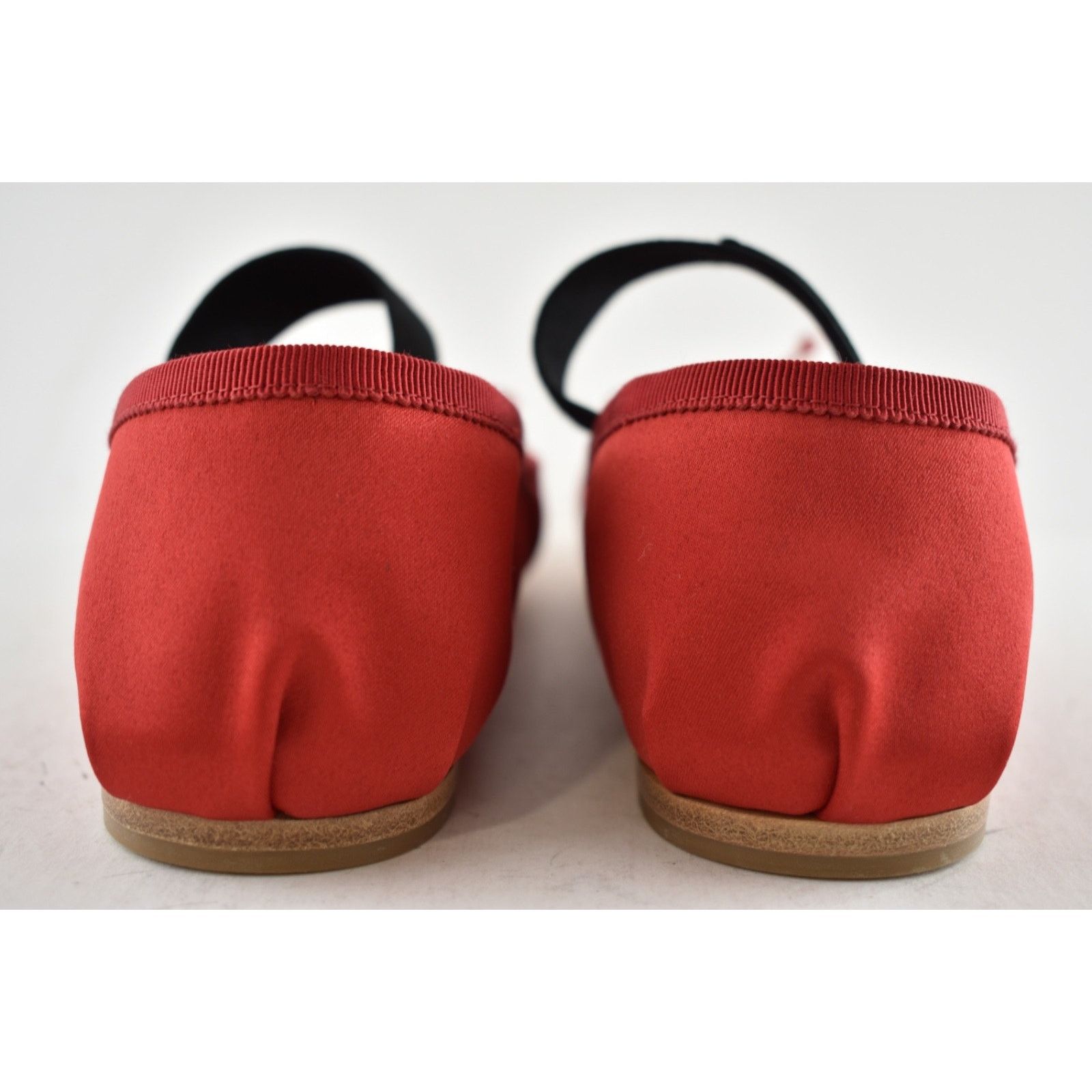 Miu Miu Miu Miu Satin Rosso Red Black White Logo Strap Bow Size US 9 / IT 39 - 17 Thumbnail