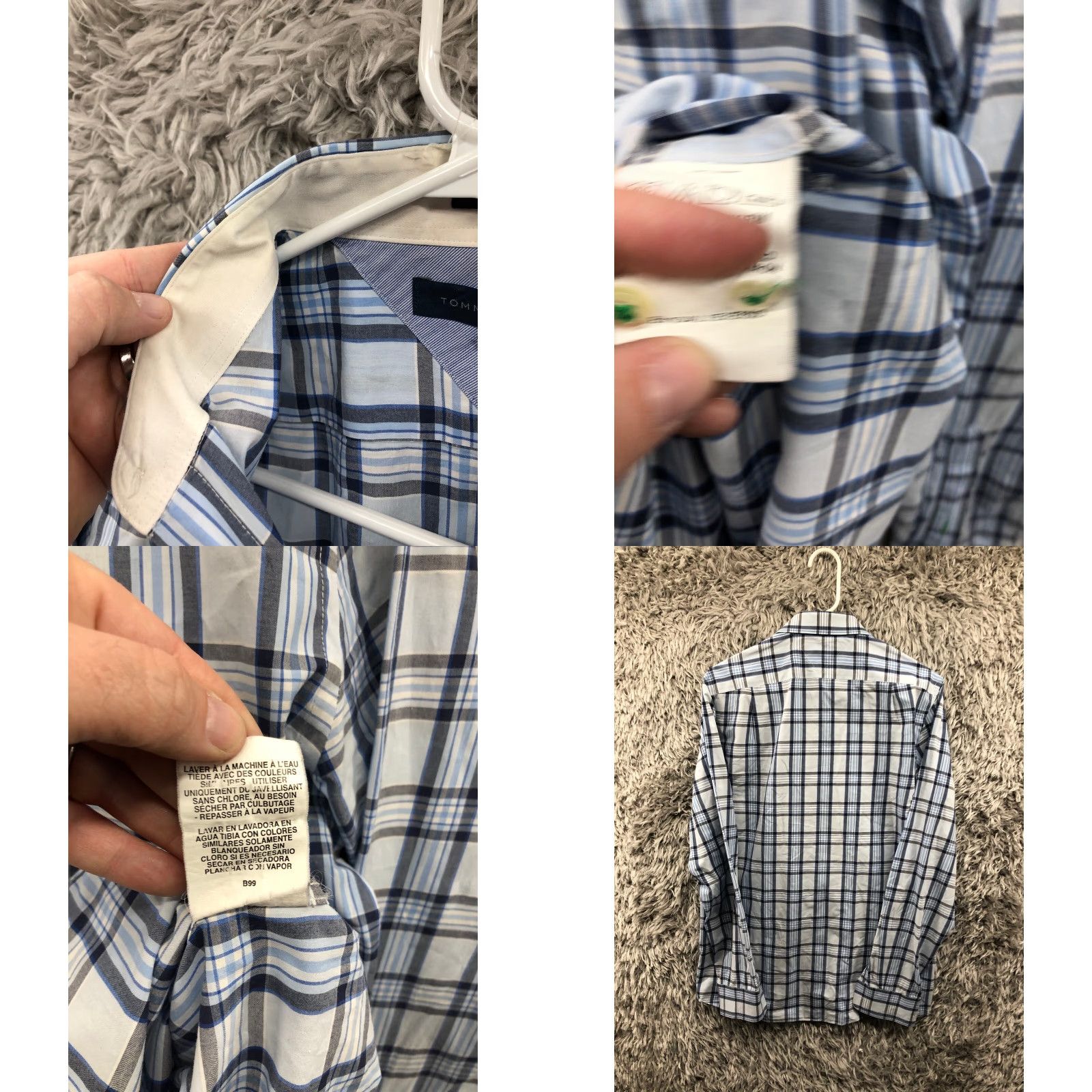 Tommy Hilfiger Tommy Hilfiger Shirt Mens Blue Striped Long Sleeve Button-Up 15.5 34/35 Spread Collar Classic Modern, 90s/Outdoor vibes? Size US L / EU 52-54 / 3 - 8 Thumbnail