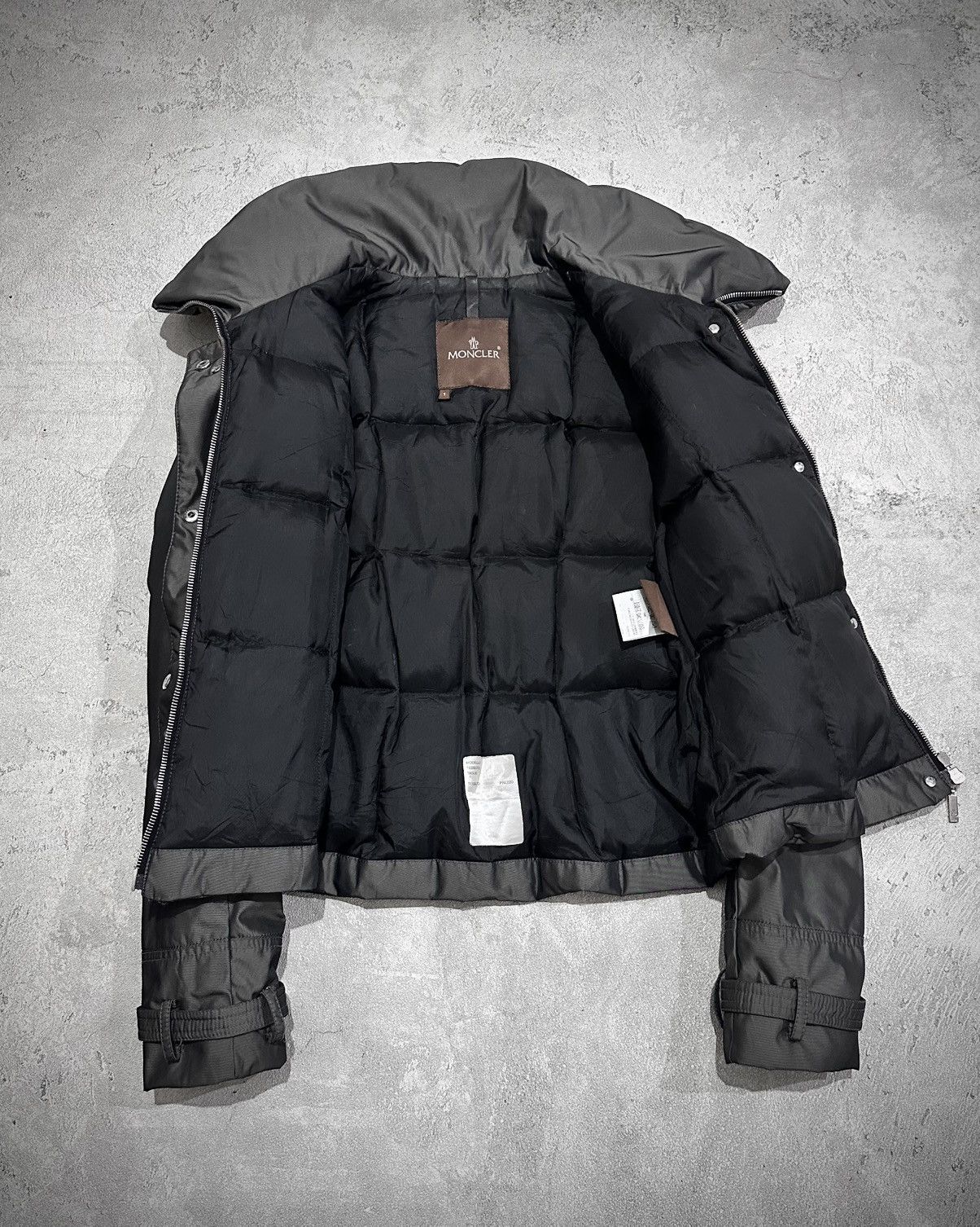 Moncler Moncler Biker Down Jacket Dark Gray Size S / US 4 / IT 40 - 7 Thumbnail