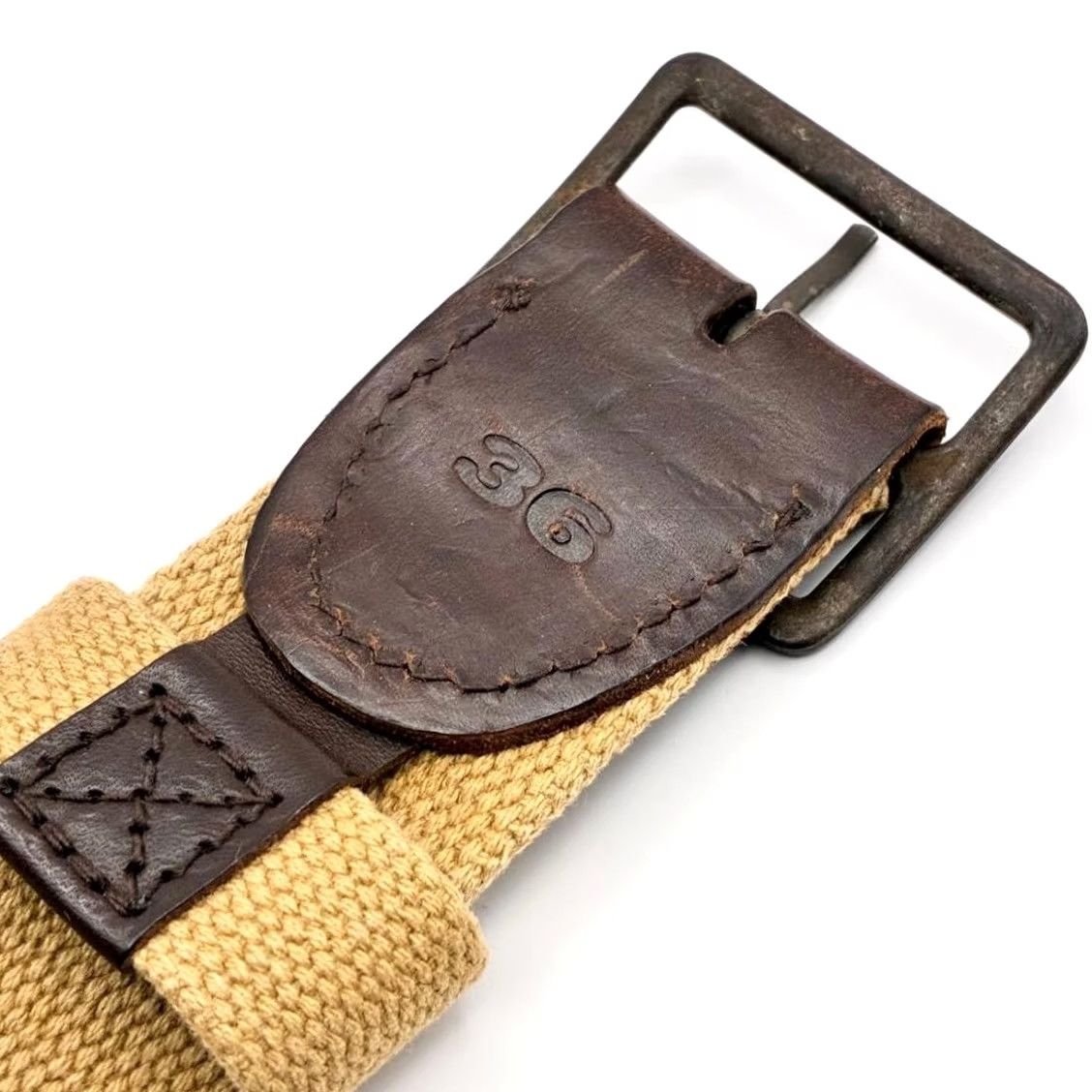 Ralph Lauren RRL Ralph Lauren Military Canvas Belt Khaki Brown Logo Excellent Condition Men 36 Leather Canvas Belt Military/Webbed Brown Color Belt Size 36 - 3 Thumbnail