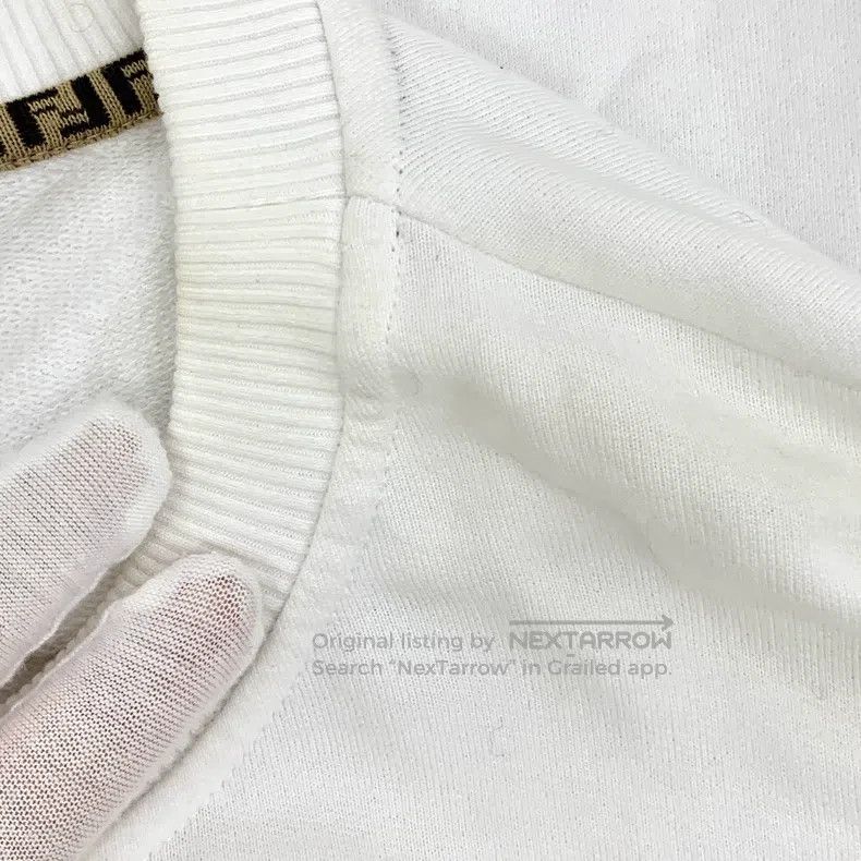 Fendi Fendi White logo letter embroidery cotton round neck long Size S / US 4 / IT 40 - 8 Thumbnail