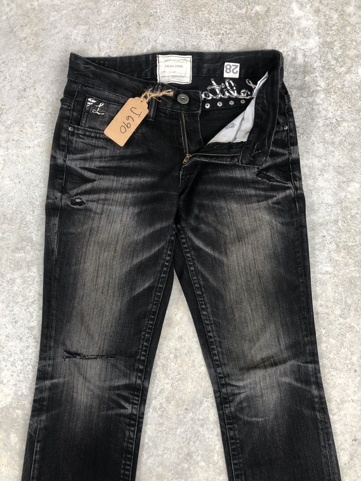 Japanese Brand Yoshitomo Nara Lolita Embroidered Jeans Punk Size US 31 - 3 Thumbnail