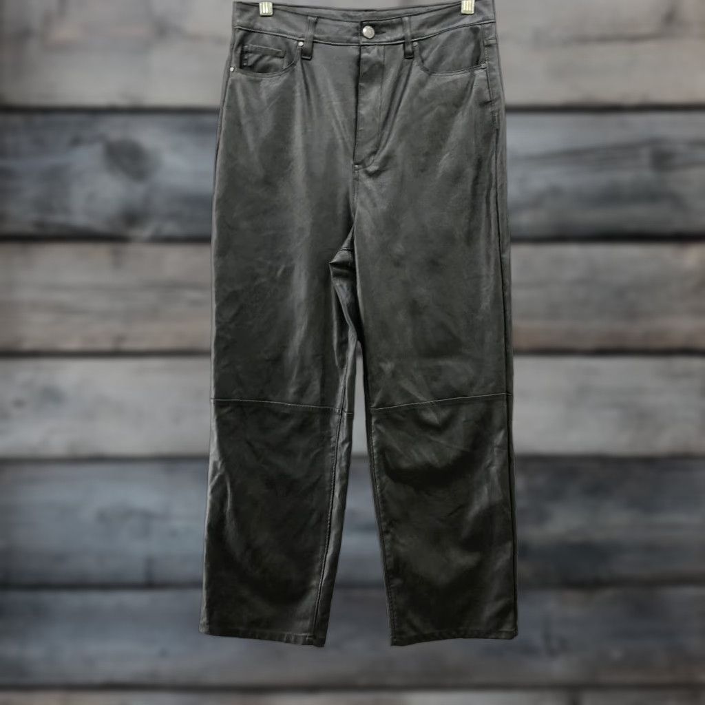 Vintage VINTAGE? No. Blank NYC Faux Leather High Waisted Straight Pants Womens Sz 29 Black Relaxed Size 29" - 1 Thumbnail