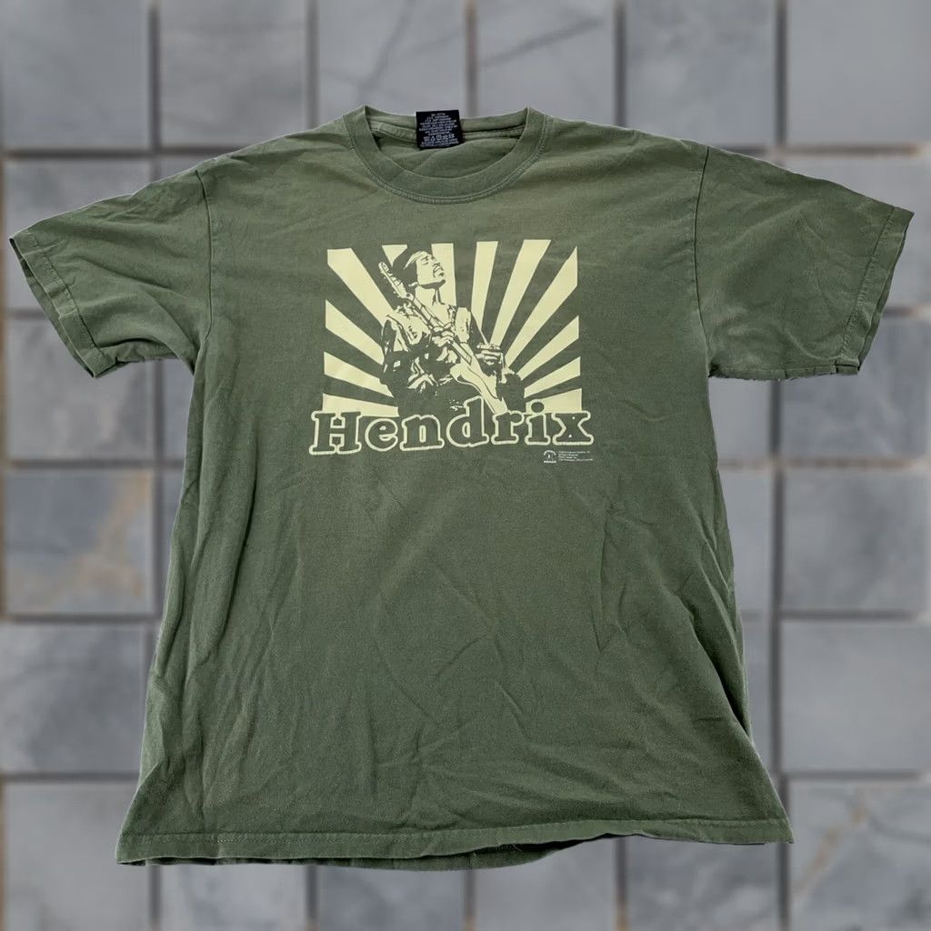 VINTAGE Zion Rootswear T-Shirt Mens L Green Rhythm Blues Rock Shirt Short Sleeve Crew Neck 2004 Jimi Hendrix Zion Rootswear Mens L Green