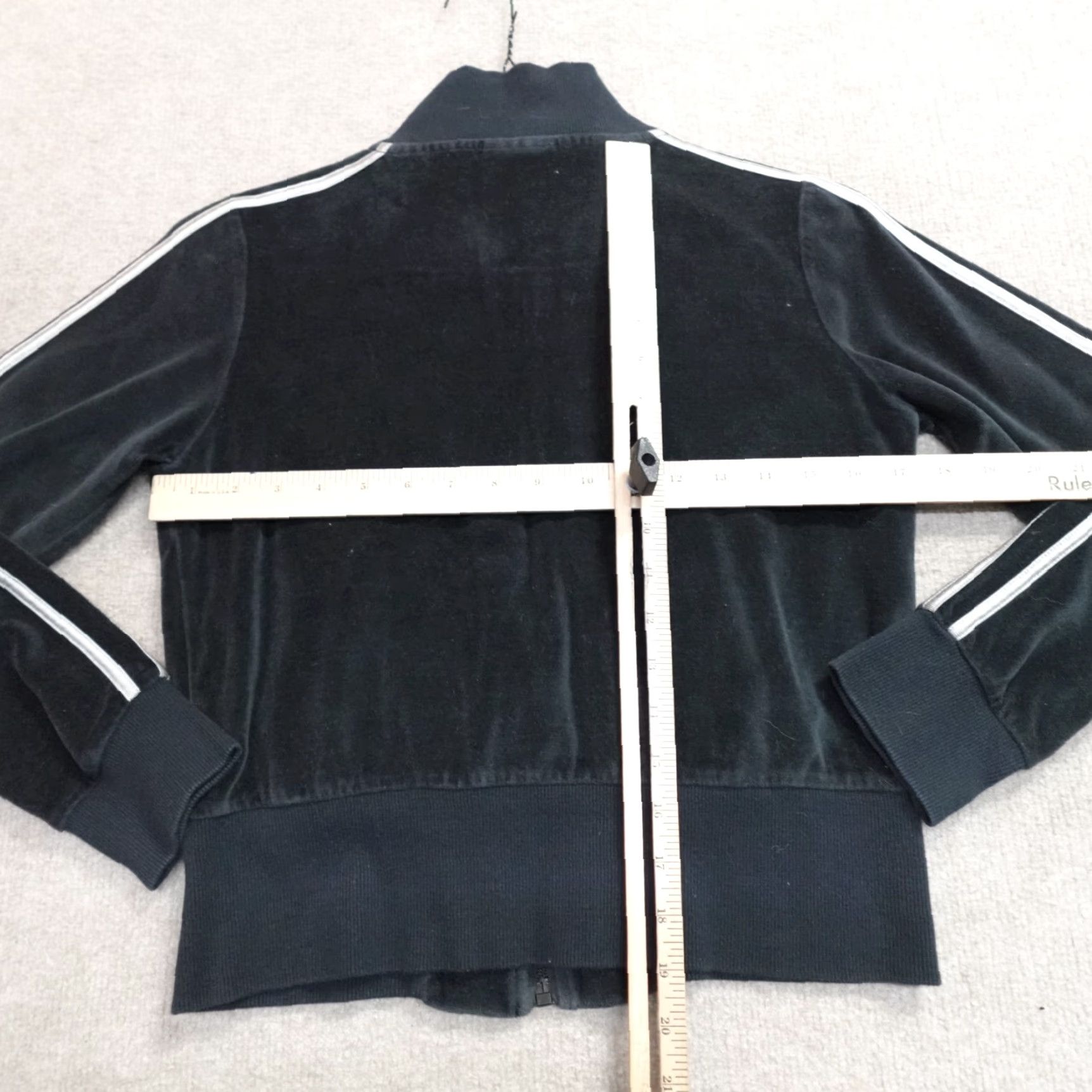 Vintage Hale Bob Womens Jacket M Black Velour Embroidered Zipper Short - Basic Jacket, Full Zip, Velour, Polyester, Regular, Women Size M / US 6-8 / IT 42-44 - 5 Thumbnail