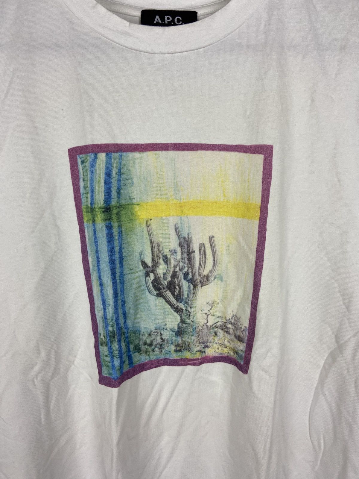 A.P.C. A.P.C. White Mens Desert Tee T-Shirt Logo Size US XL / EU 56 / 4 - 3 Thumbnail