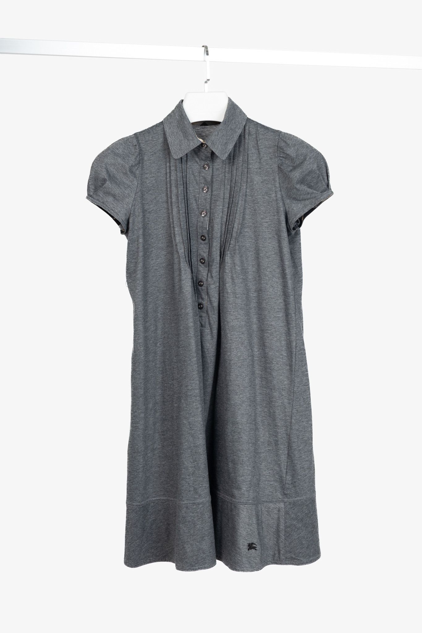 Burberry Burberry Blue Label Grey-Jersey Pintuck Flare-Hem Polo Dress Size S / US 4 / IT 40 - 1 Thumbnail