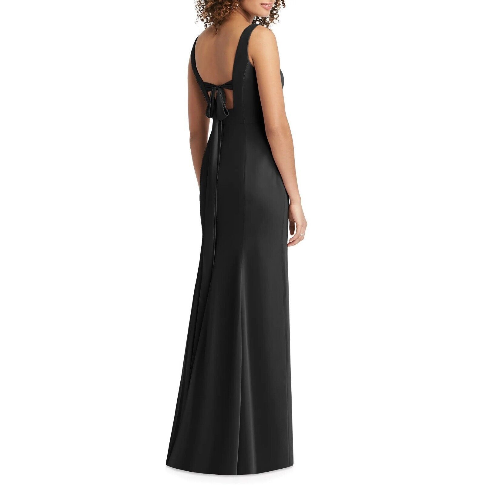 The Unbranded Brand Social Bridesmaids Women Black Chiffon Trumpet Gown Size 8R Size M / US 6-8 / IT 42-44 - 2 Thumbnail