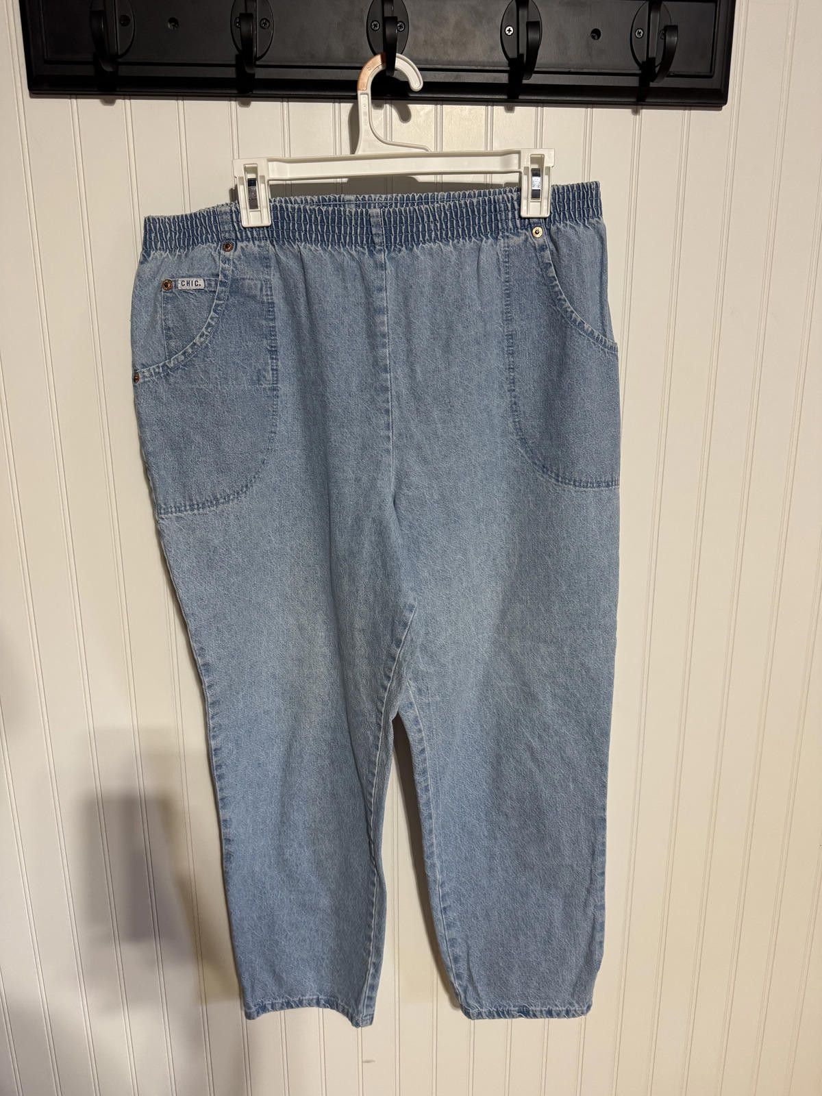 Tsumori Chisato Vintage Chic Women's 18 Petite Elastic Waist Mom Jeans Blue Size 40" / US 18 - 1 Thumbnail
