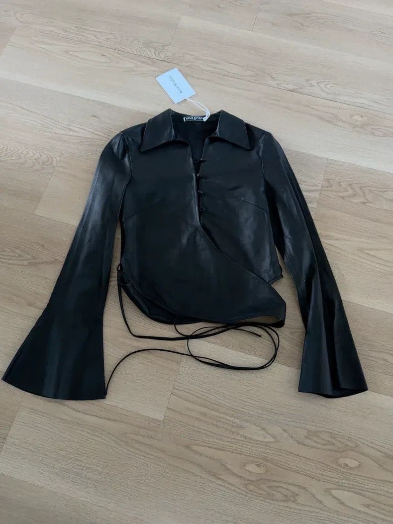 Acne Studios Acne Studios Black leather shirt Size S / US 4 / IT 40 - 1 Thumbnail