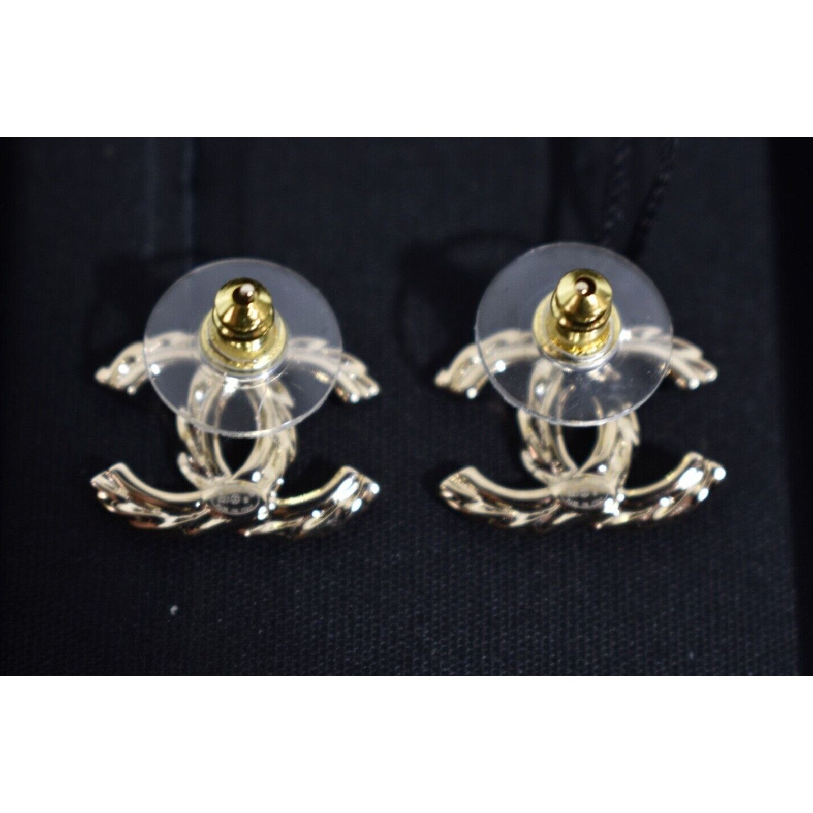 Chanel Chanel 23B Gold Crystal Interlocking Statement Stud Earrings Size ONE SIZE - 11 Thumbnail