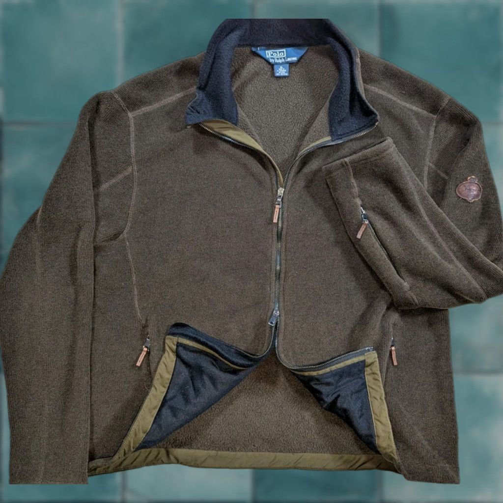 Polo Ralph Lauren VINTAGE Polo Ralph Lauren Jacket Mens XL Brown Fleece Full Zip Pheasant Size US XL / EU 56 / 4 - 1 Thumbnail