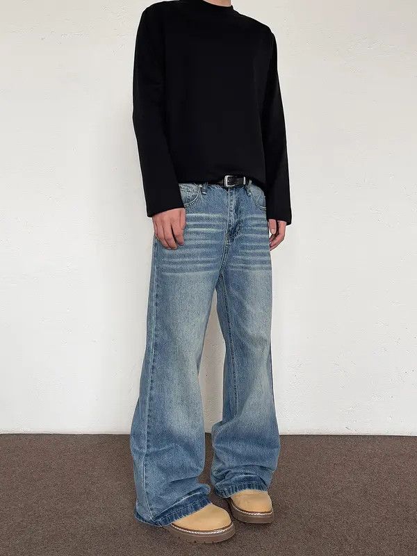 VIBE Blue Baggy Wide Leg Jeans Size US 31 - 5 Thumbnail