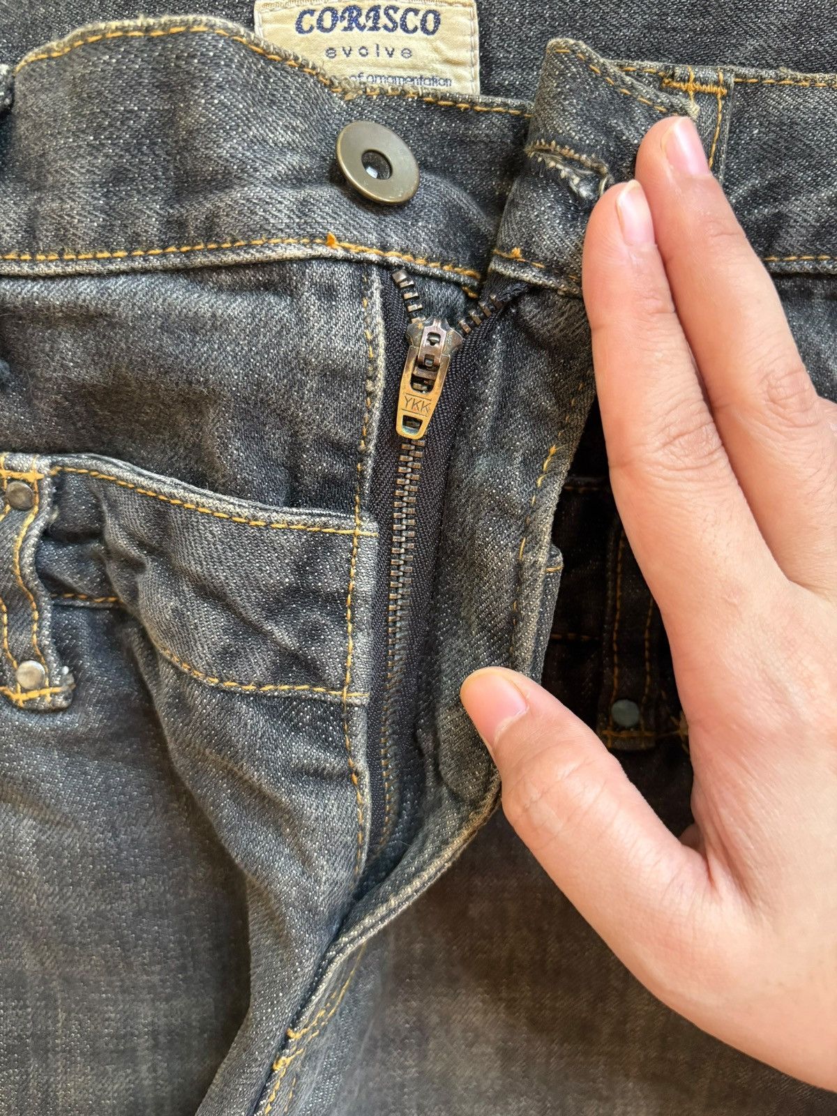 Japanese Brand Vintage Japanese Brand Double Waist Rusty Mud Wash Jeans Size US 32 / EU 48 - 3 Thumbnail