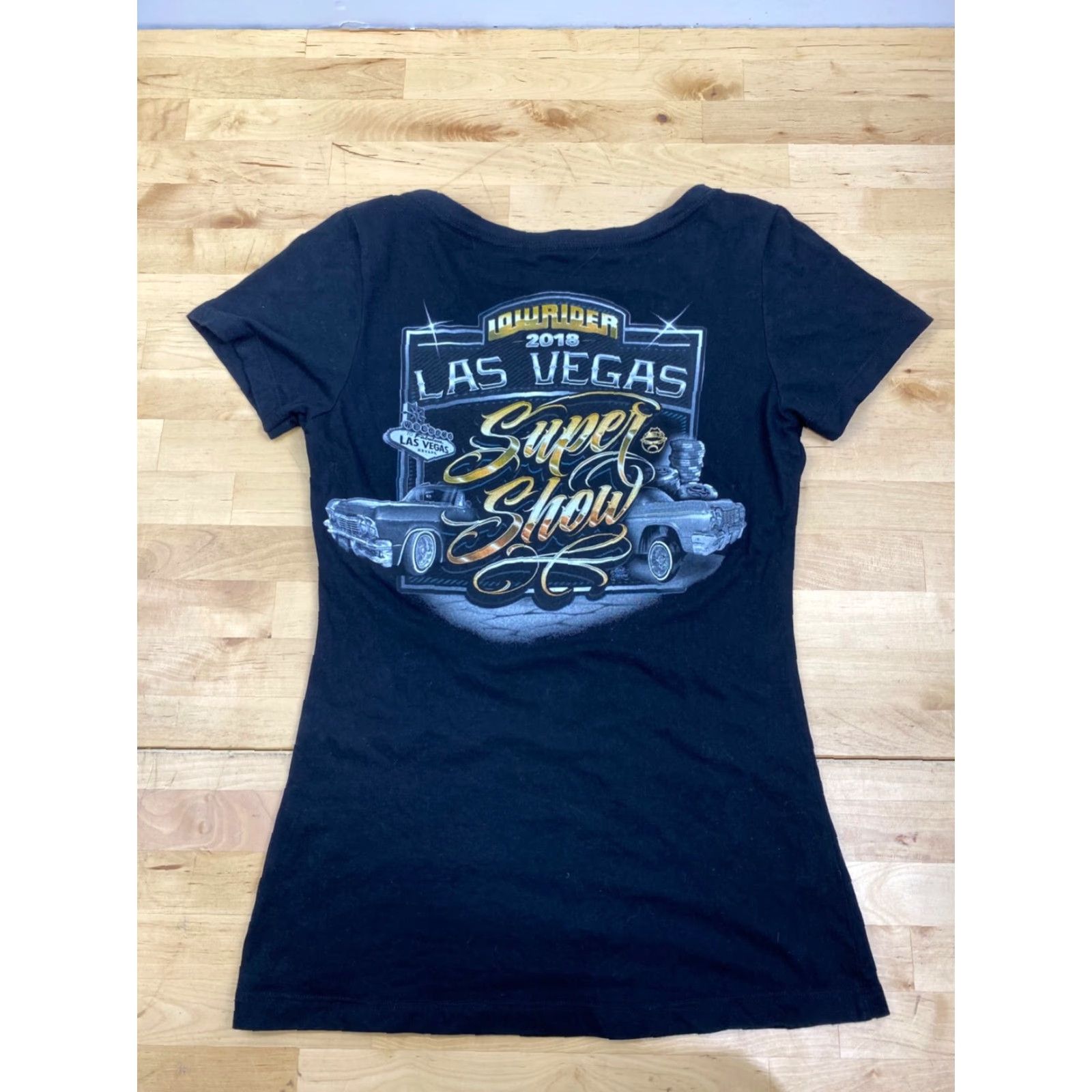 Vintage Lowrider T-Shirt Women's 2018 Las Vegas Lowrider Show Black S Short Sleeve Size S / US 4 / IT 40 - 8 Thumbnail