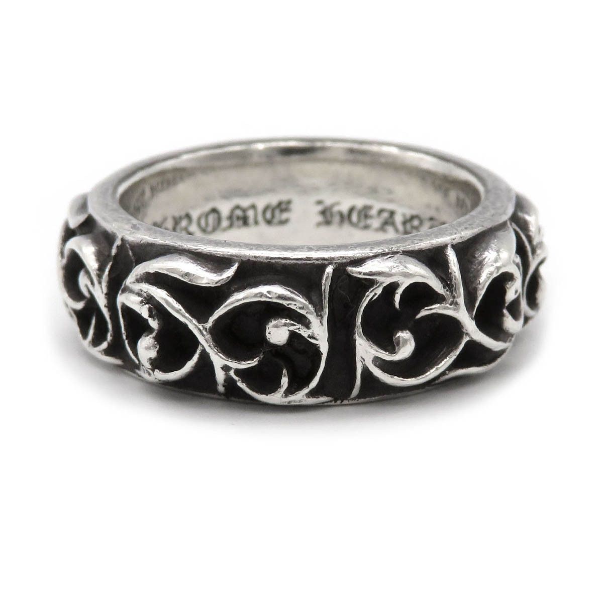 image of Chrome Hearts Eternity Vine Band Ring - Size 11 in Silver, Men's