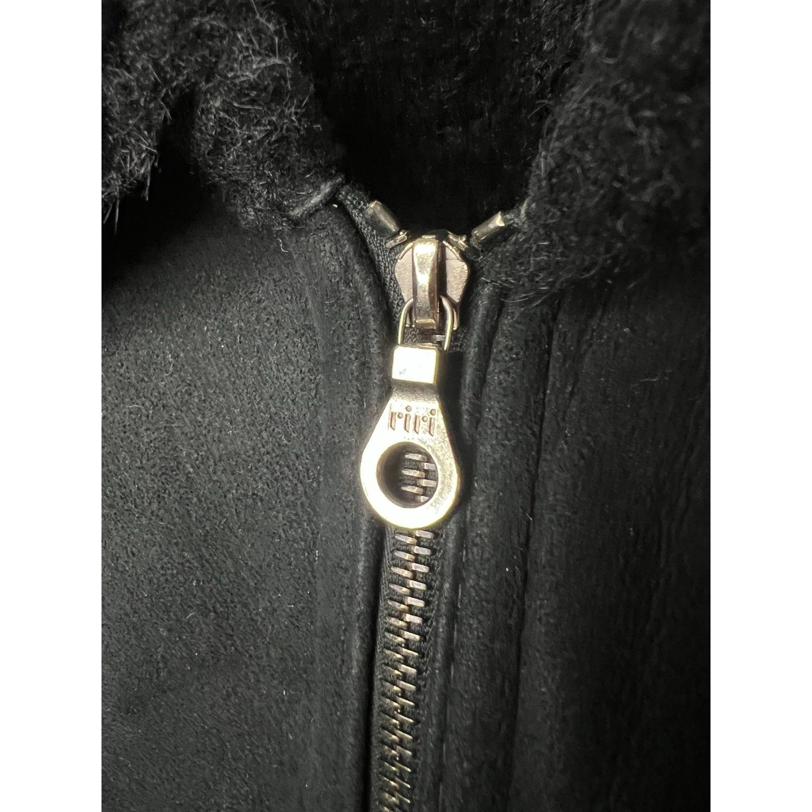 Other Vintage Riri Jacket Wmns Large Black Shearling Suede Lined L Size L / US 10 / IT 46 - 3 Thumbnail