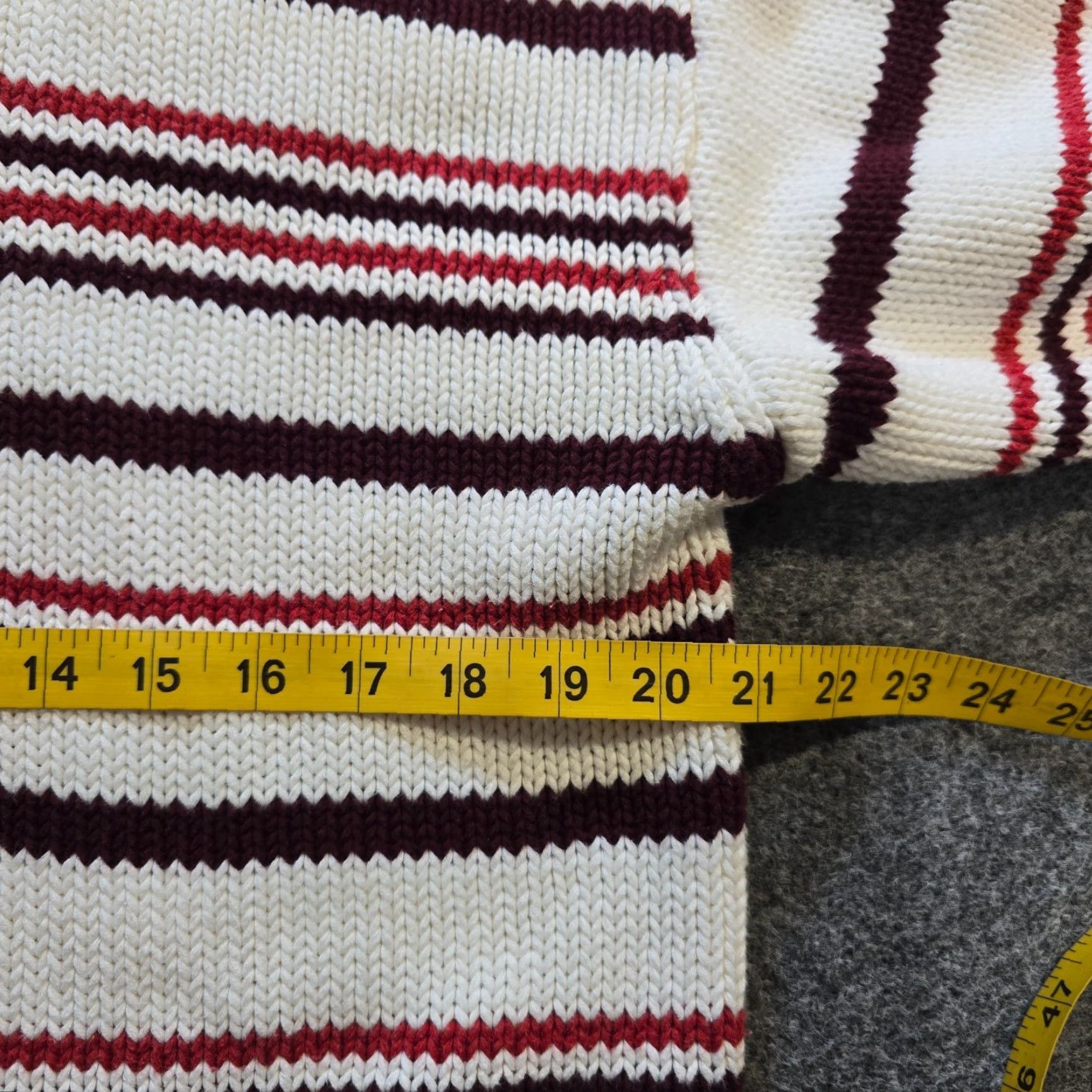 Madewell Madewell Sweater Top Womens Size Large White Red Striped Turtleneck Boxy Casual Shirt Size L / US 10 / IT 46 - 5 Thumbnail