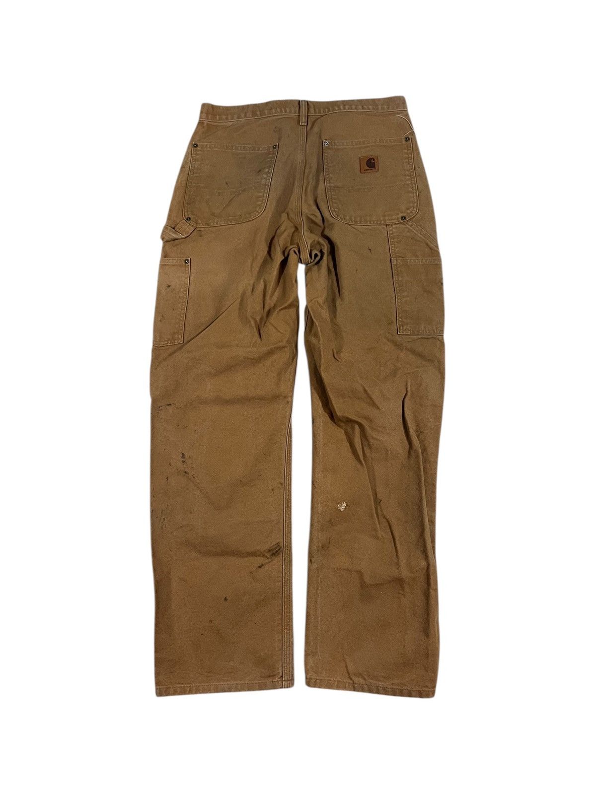 Carhartt Carhartt B136 BRN Double Knee Work Pants Faded Brown 31x32 Size US 31 - 2 Thumbnail