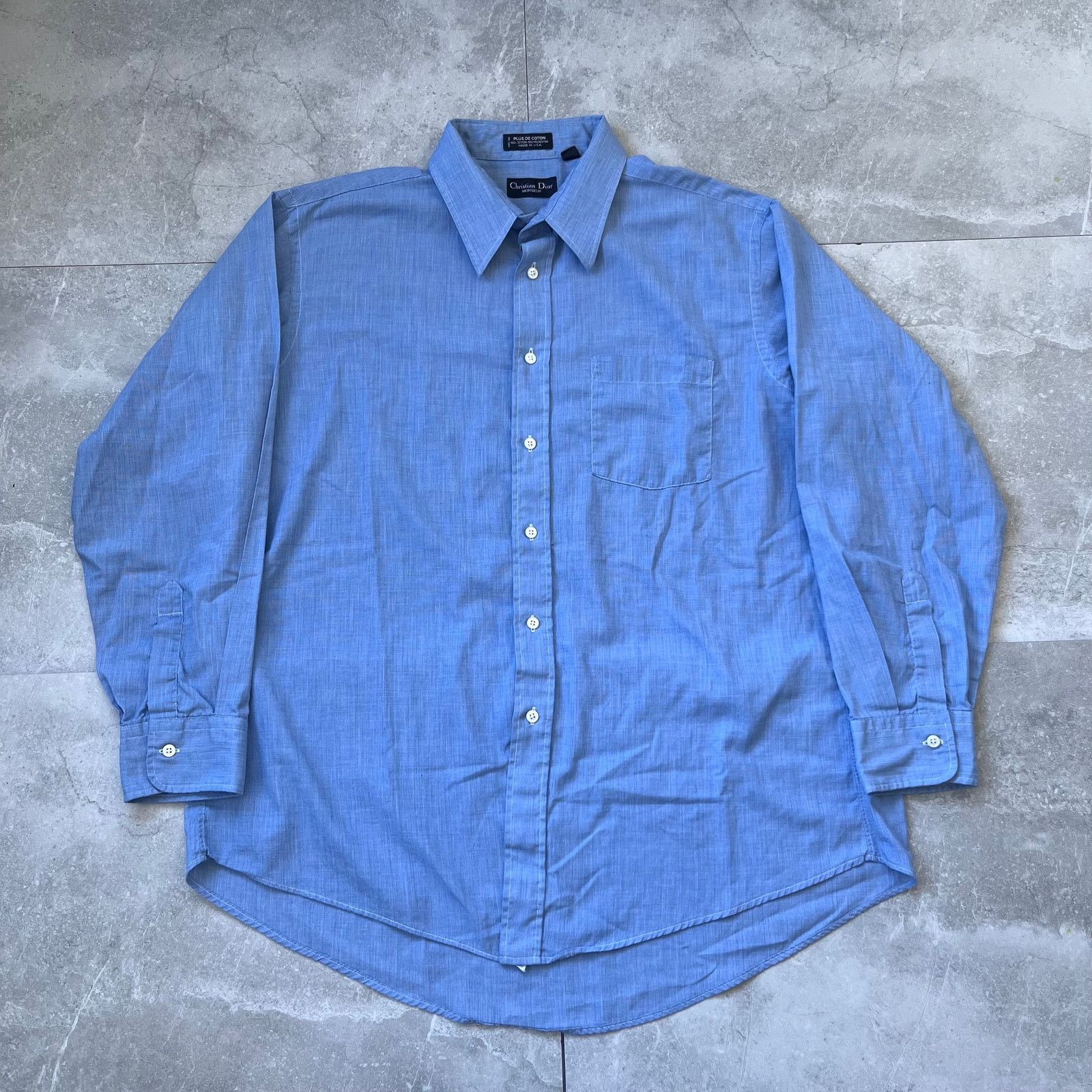 Christian Dior Monsieur Christian Dior Monsieur Blue Dress Shirt – Size 17 (32-33) Size US L / EU 52-54 / 3 - 1 Thumbnail