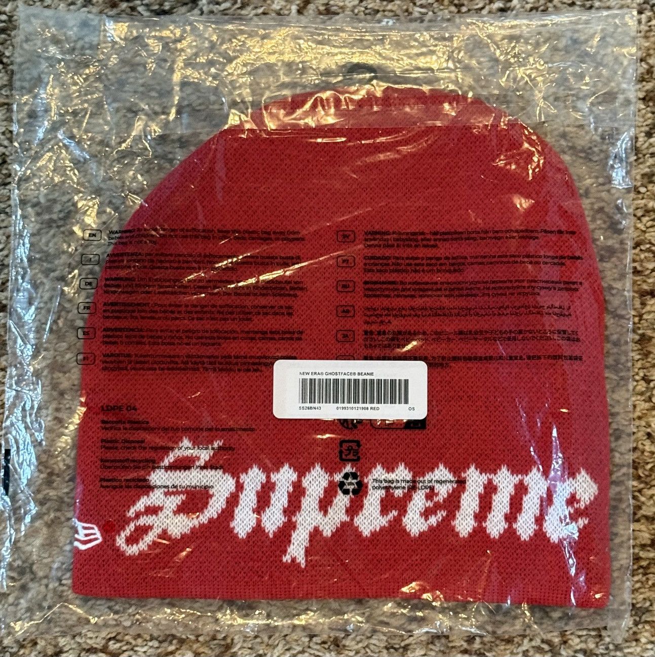 Supreme Supreme New Era Ghostface Beanie Red Size ONE SIZE - 2 Thumbnail