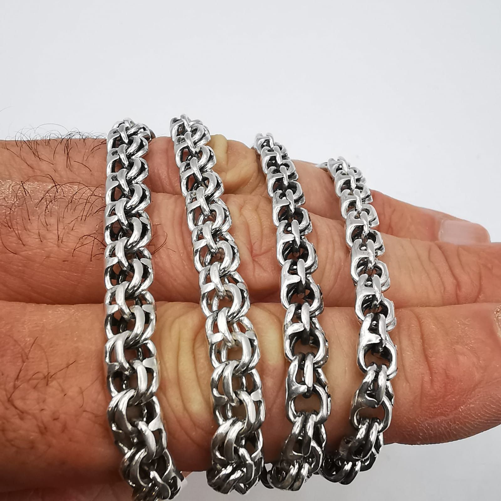 Sterling Silver Vintage Chain,925 Sterling Silver,Signed ,Handmade 57,77g Size ONE SIZE - 8 Thumbnail