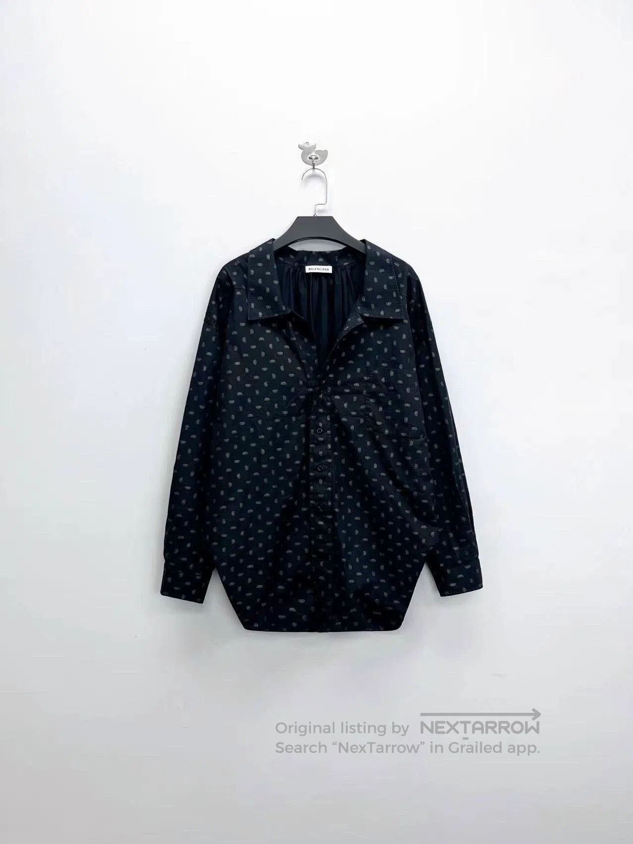 Balenciaga Logo Print Shirt Jacket.