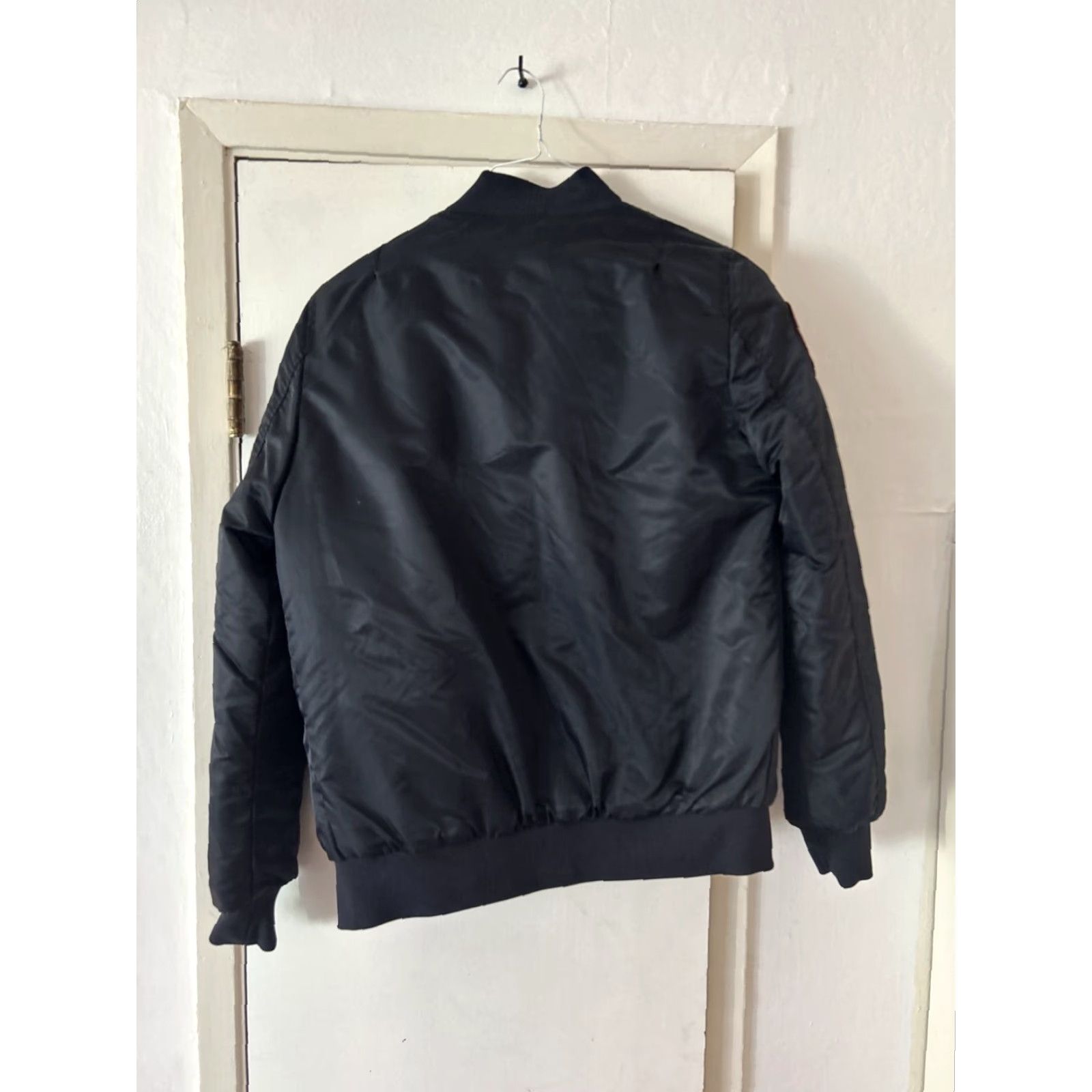 Vintage Xray Jeans Men's Small Black Bomber Flight Jacket With Patches Size US 29 - 8 Thumbnail