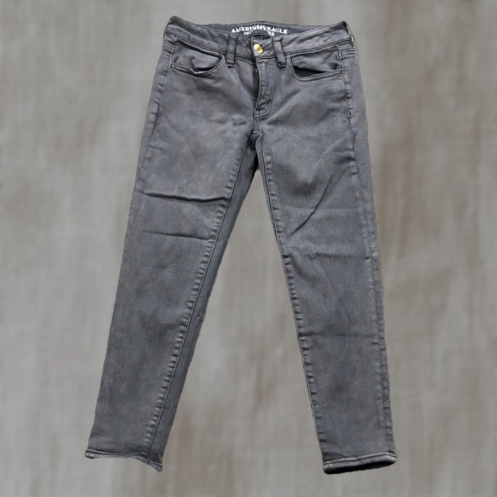 American Eagle Outfitters American Eagle Jeans Women 2 Gray Mid Rise Jegging Dark Pants Ladies BS2 Size 26" / US 2 / IT 38 - 1 Thumbnail