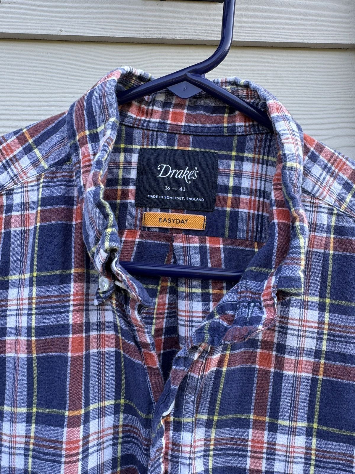 Drake's Easyday Plaid Button Up Shirt Long Sleeve Size 16 - 41 Size US M / EU 48-50 / 2 - 2 Thumbnail