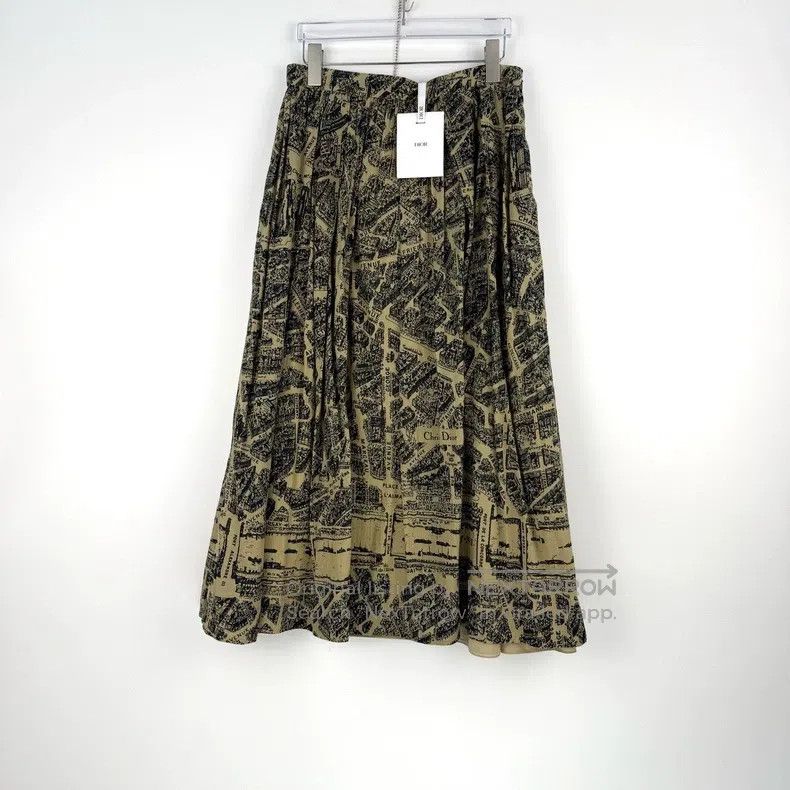 Dior Dior Khaki Paris map cotton skirt Size 26" / US 2 / IT 38 - 3 Thumbnail