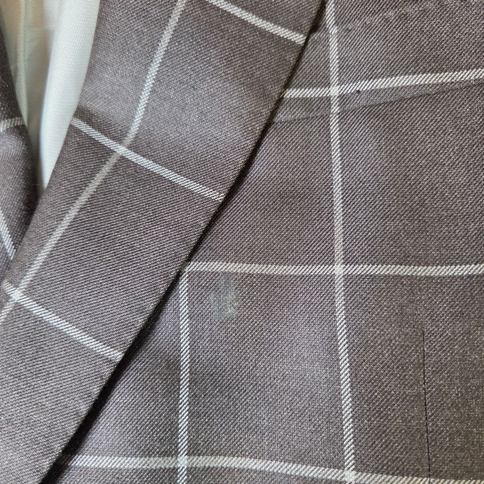 Samuelsohn Samuelsohn Earl Silk Camel Hair Windowpane Blazer 44L Size 44L - 4 Thumbnail