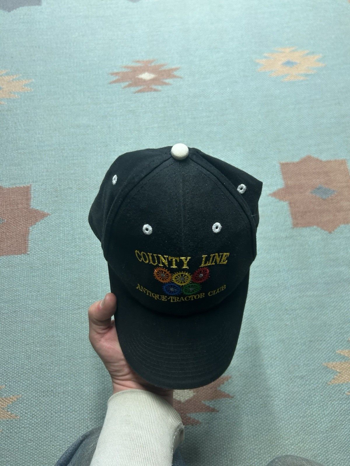 Vintage Vintage strapback hat county line antique tractor club black Size ONE SIZE - 3 Thumbnail