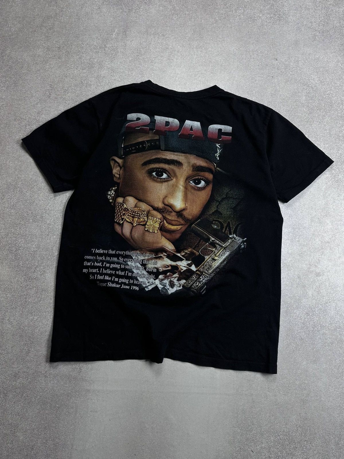 Band Tees Vintage 90s 2Pac t-shirt Tupac Shakur Size US L / EU 52-54 / 3 - 4 Thumbnail