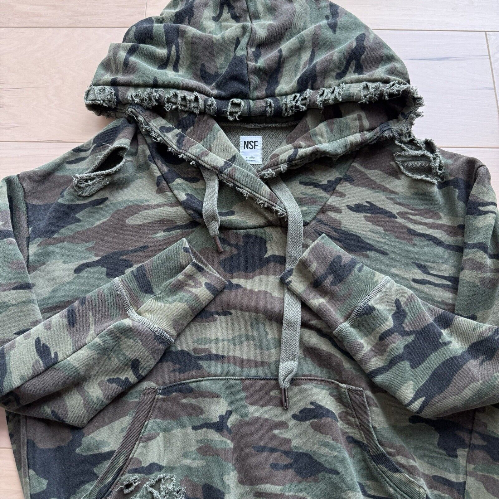 NSF NSF Hoodie Women's M Multicolor Camo Fleece Pullover Size M / US 6-8 / IT 42-44 - 4 Thumbnail