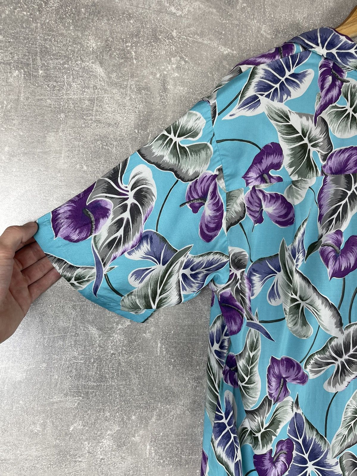Other Pineapple Juice Hawaii Shirt Rayon Aloha Floral Blue Purple Size US S / EU 44-46 / 1 - 7 Thumbnail