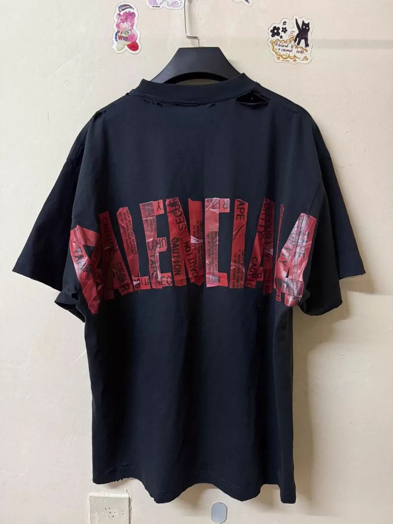 Balenciaga 25 new back red logo tape short sleeves 2505-Nex