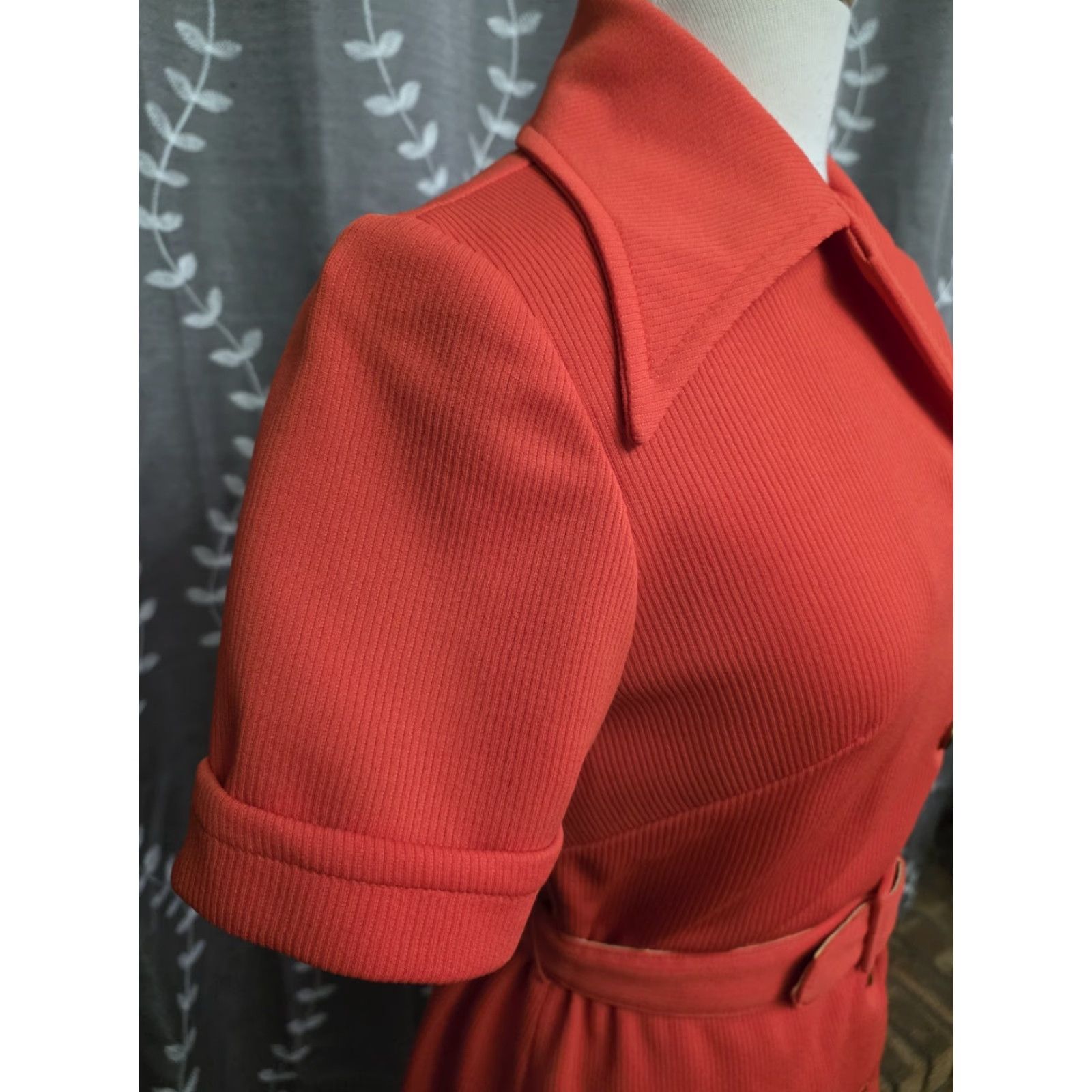 GRAFF VINTAGE Graff Californiawear Belted Blouse Button Front Orange Womens Medium Shirt Size M / US 6-8 / IT 42-44 - 7 Thumbnail