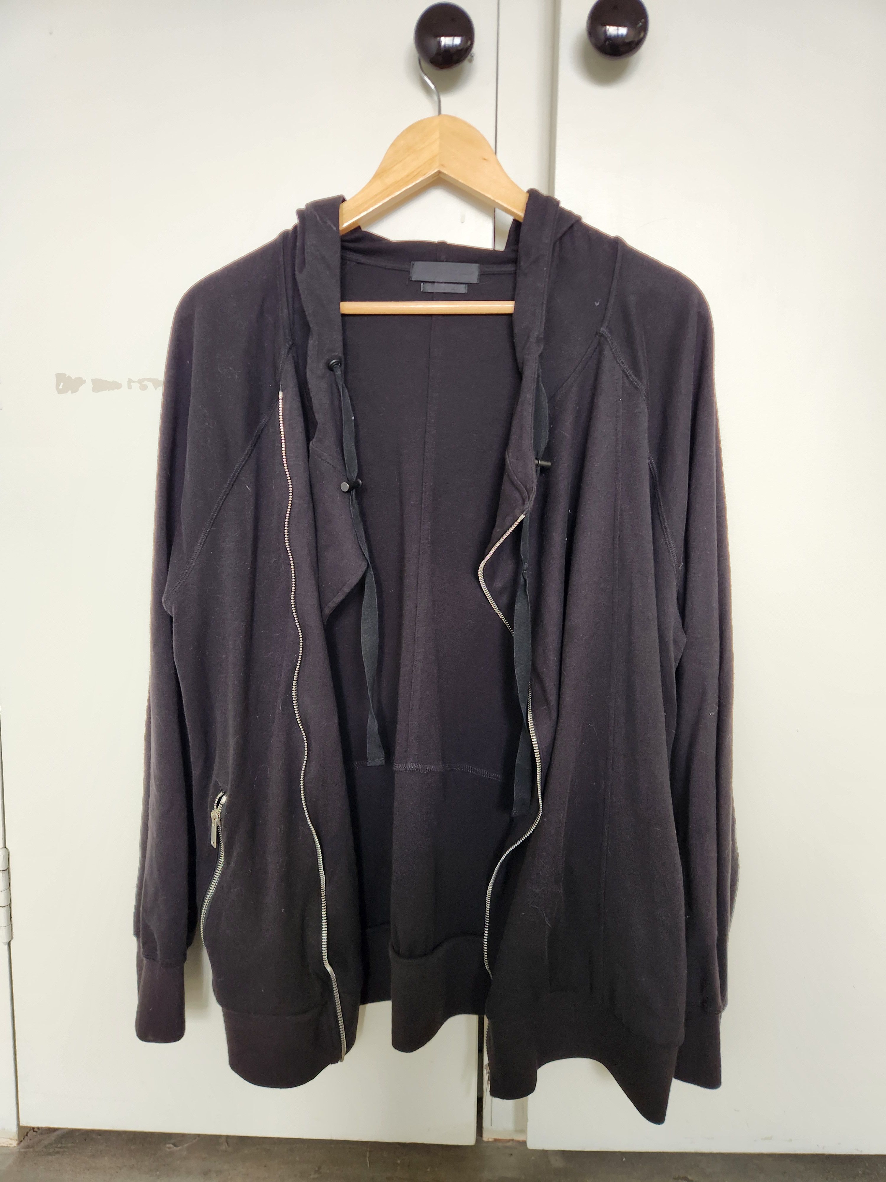Alexander McQueen Asymmetrical black zipper light weight jacket w/ hood Size US M / EU 48-50 / 2 - 3 Thumbnail