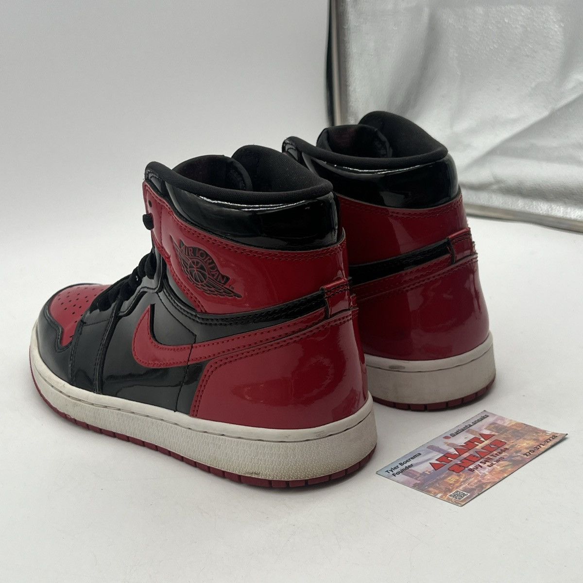 Nike Air Jordan 1 high patent bred Size US 8.5 / EU 41-42 - 4 Thumbnail